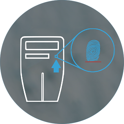 Biometric reader integrated the self service kiosk