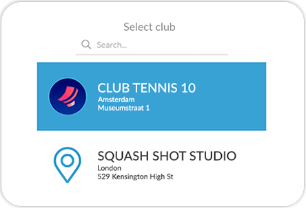 Tennish and squash mobile app GYMMANAGER